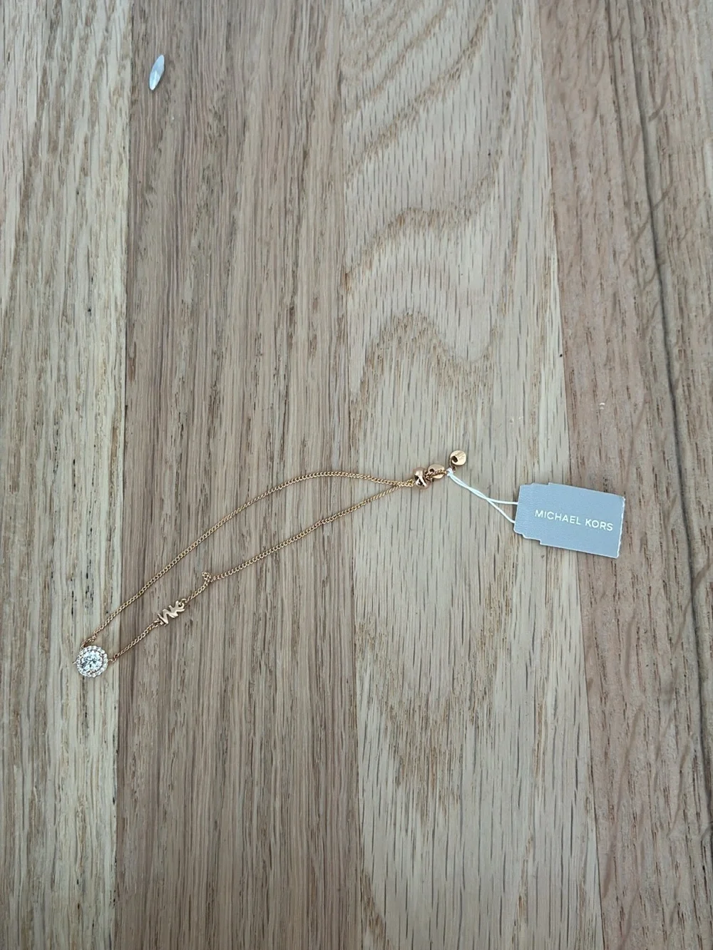 Michael Kors Gold-Tone Bracelet with Crystal Charm